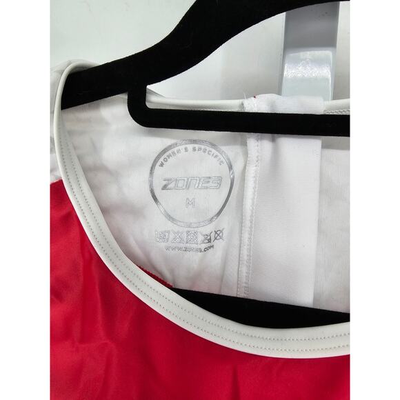 Zone 3 Triathalon Womens Sz M Zip Back Tank Top Wetsuit Red White Blue USA Zone3 - Picture 2 of 3